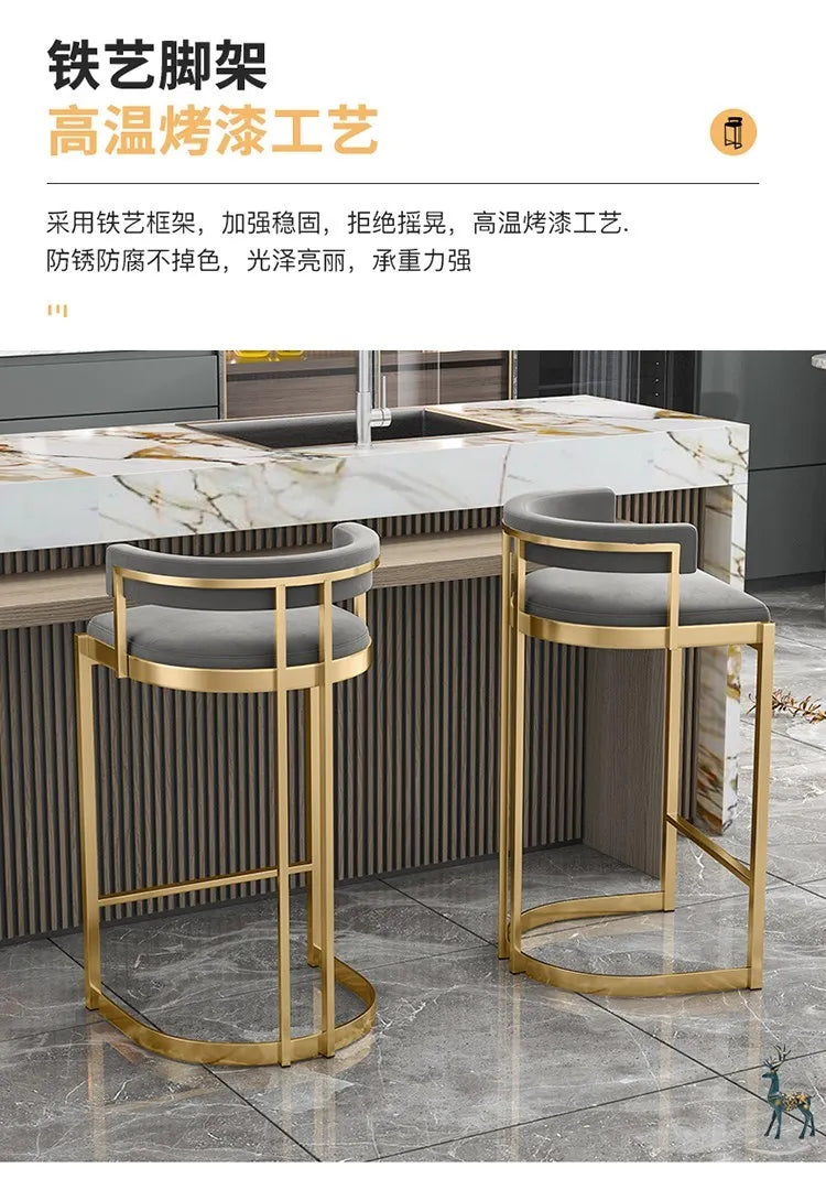 Modern Banquet Bar Stools Kitchen Counter Office Nordic Luxury Chair Manicure High Gamer Cadeira De Jantar Bar Furniture TD50DC