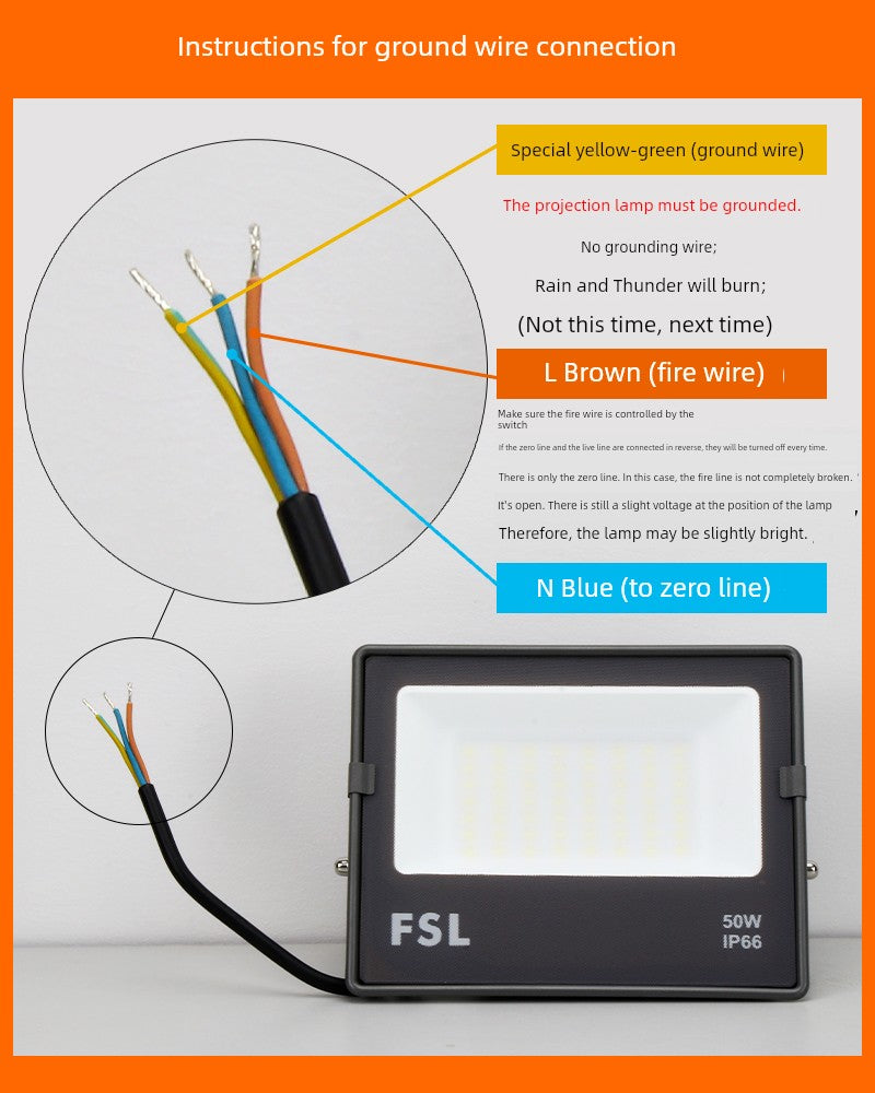 LED Lighting Workshop Floodlight Super Bright Waterproof Outdoor