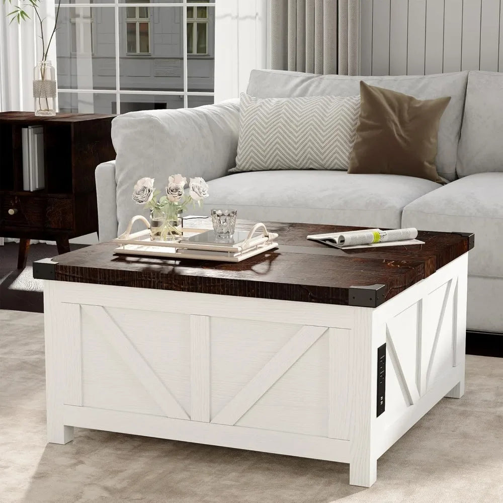 White Square Farmhouse Coffee Table