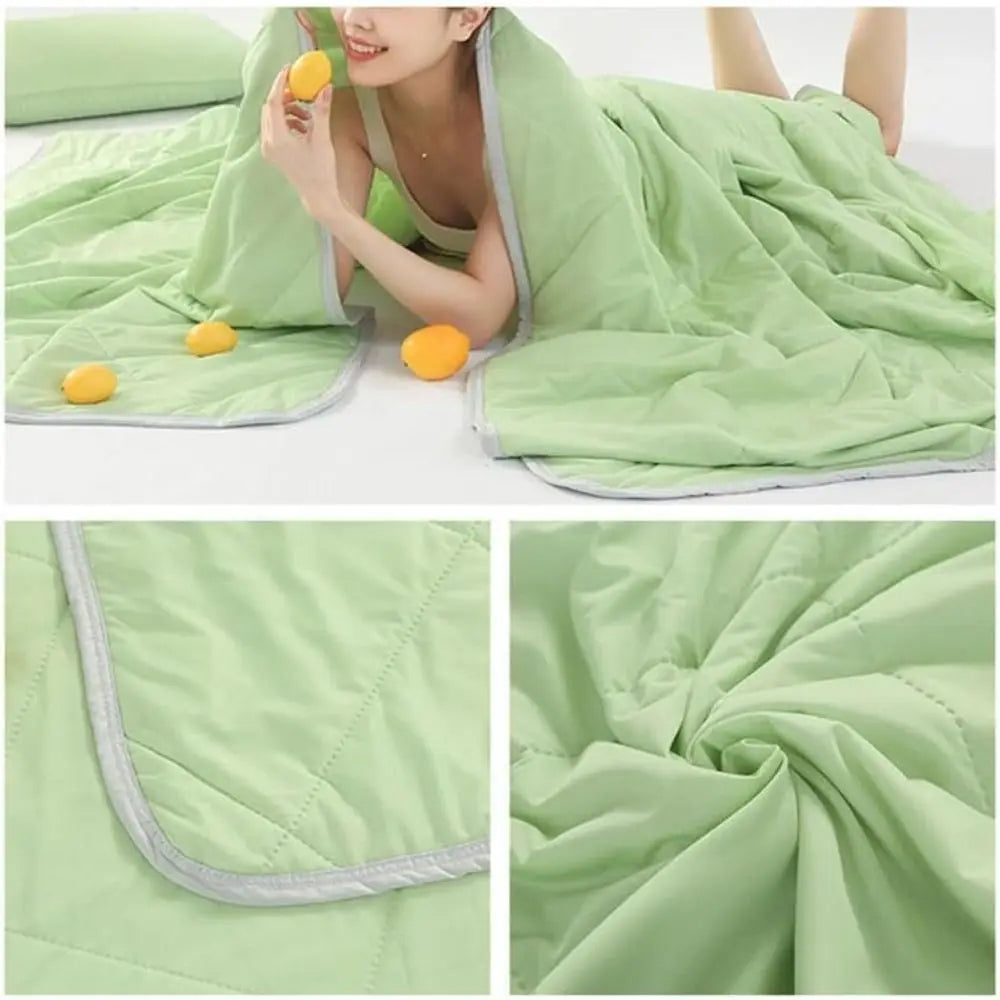 New Double Sided Cooling Blanket Cold Effect Breathable Conditioning Quilt Skin-Friendly Solid Color Cooler Quilt