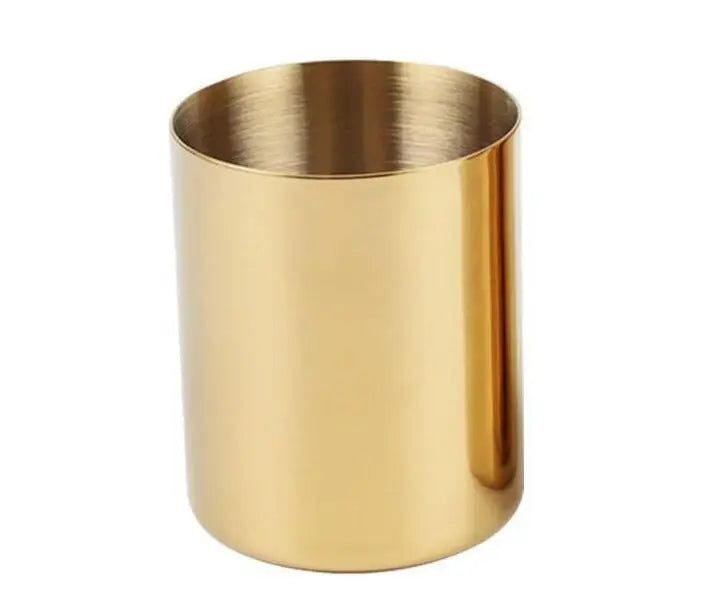 20pcs 400ml Nordic Style Brass Gold Vase Stainless Steel Cylinder Pen Holder for Desk Organizers Stand Pencil Pot Holder