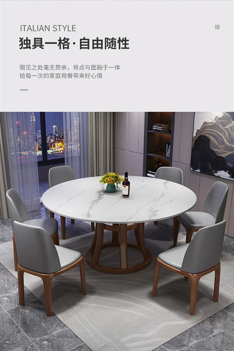 Design Round Dining Tables Grey Minimalist Nordic Marble Center Table Simple Modern Mesas De Jantar Kitchen Furniture HD50CZ