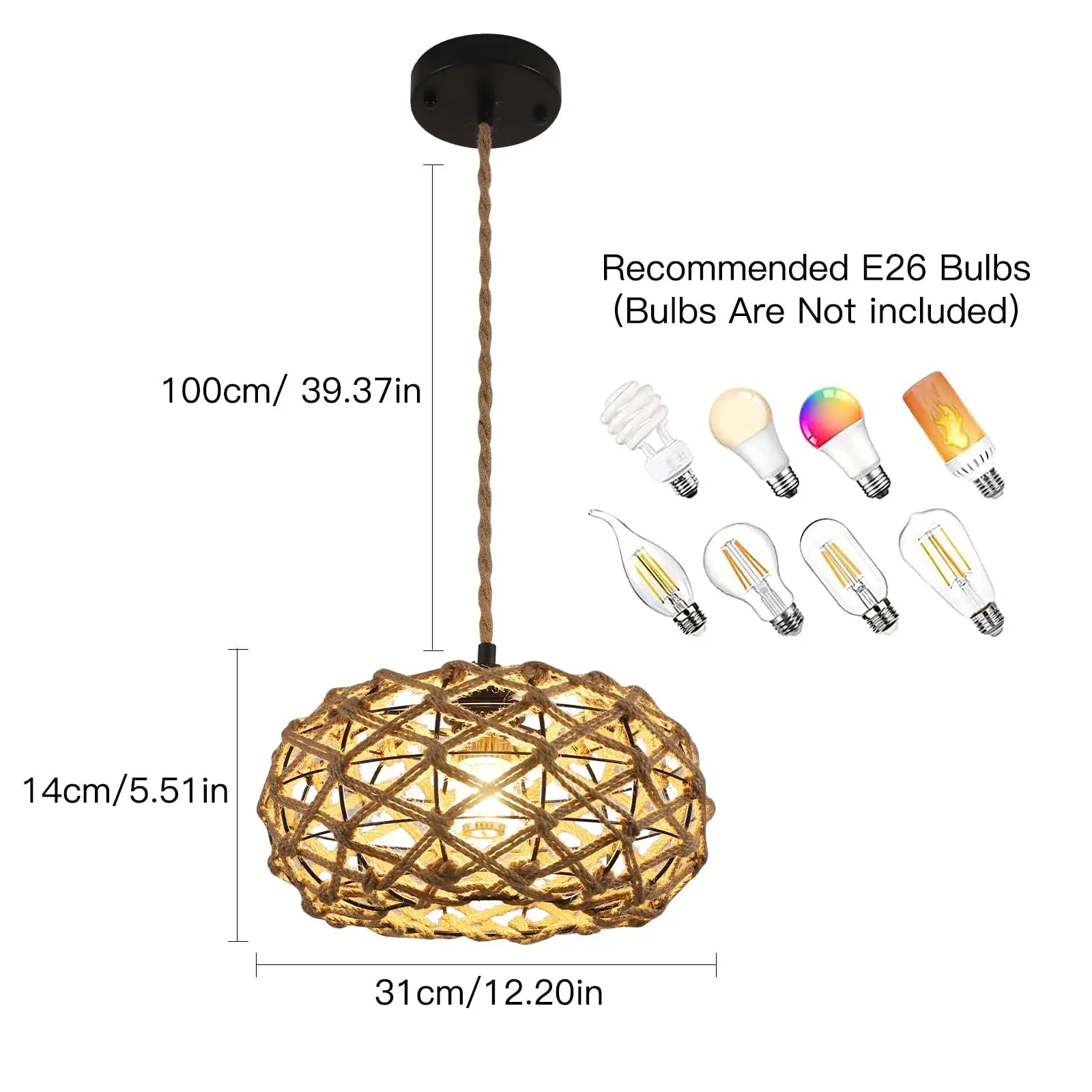 Handwoven Boho Pendant Light