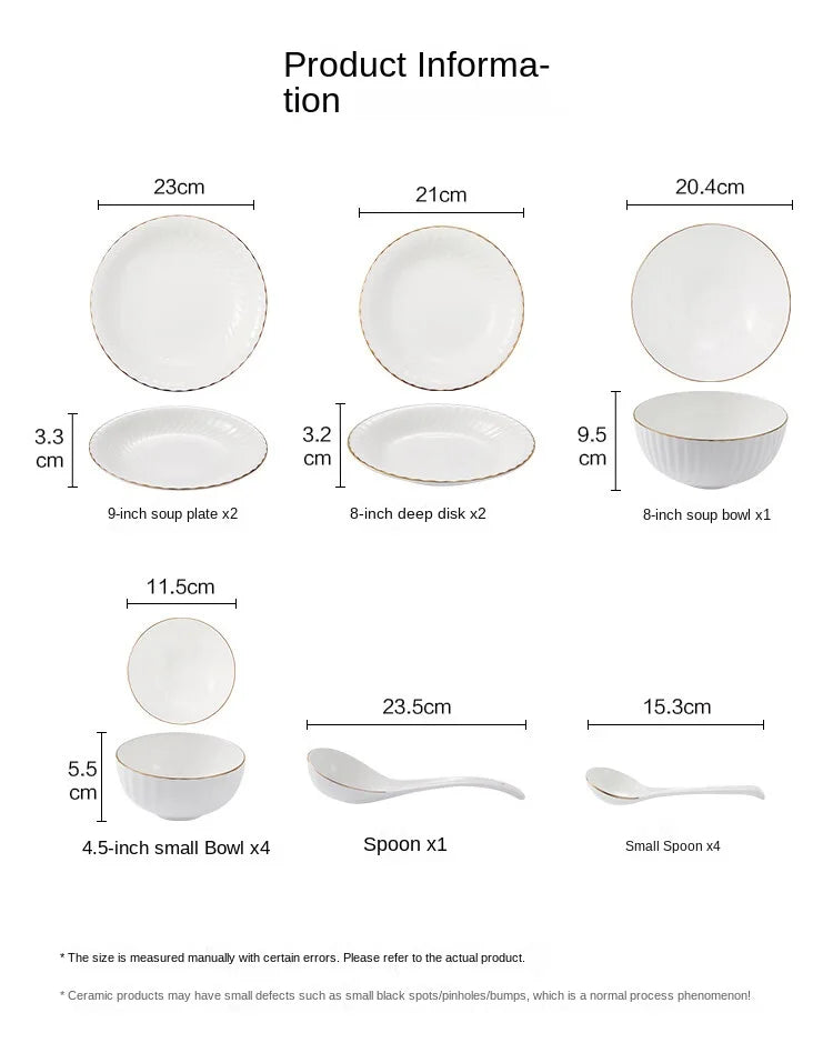 Premium Bone China Dinnerware Set for Home, Microwave Compatibility, 14Pis