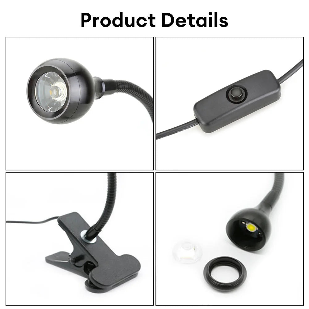 LED Desk Lamp Eye Protection Lamp Flexible Table Lamp USB Reading Light Adjustable Goosenecks Clip On Light Night Light