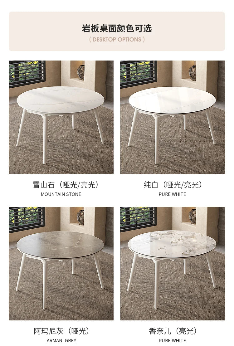 Design Slate Kitchen Tables Luxury Round Extendable Simple Dining Table Nordic Retro Tavoli Da Pranzo Small Furniture HD50CZ