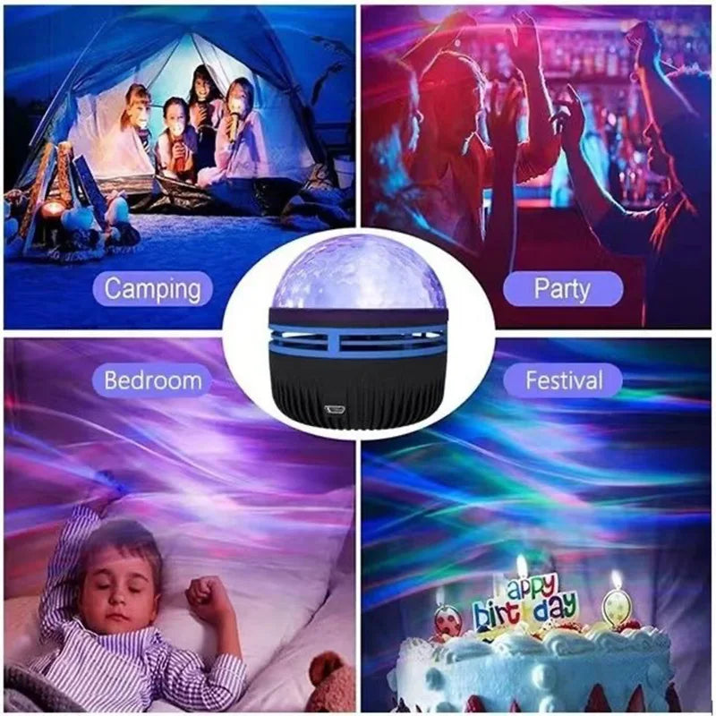 1pc Galaxy Projection Night Light Led Table Lamp Disco Stage Light Home Theater Ceiling Room Decor Christmas Gift USB Powered