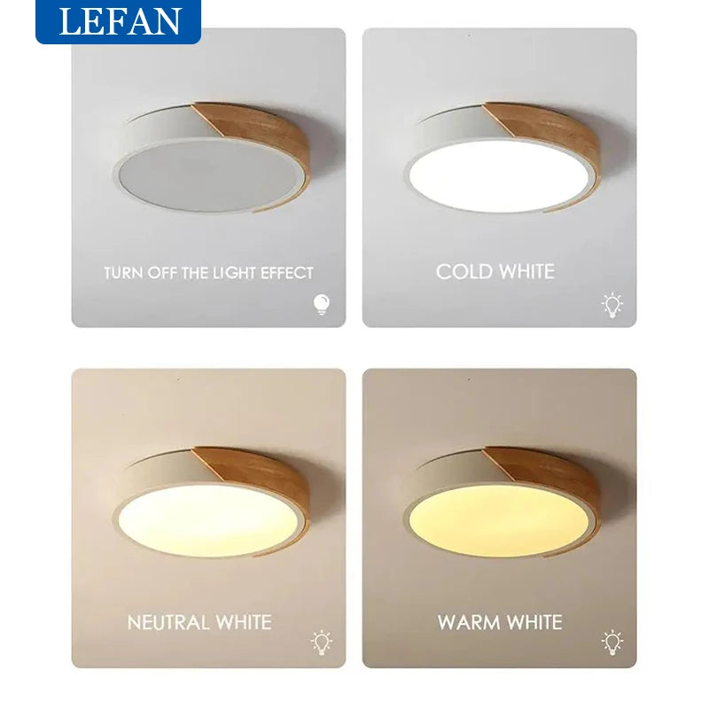 LED Modern  Ceiling Light  Ultra Thin Lighting Surface Mount Wood Lamp Fixture Living Room Home Decor Balcony