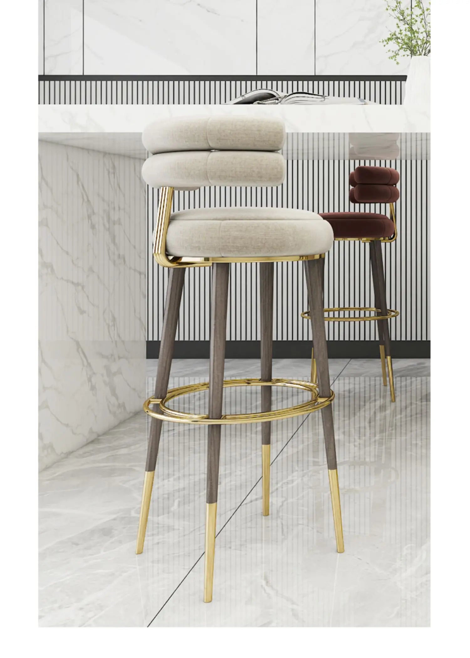 Garden Luxury Bar Stools Dining Nordic Minimalist Kitchen Stools High Designer Office Taburetes Sillas Bar Furniture TD50DC