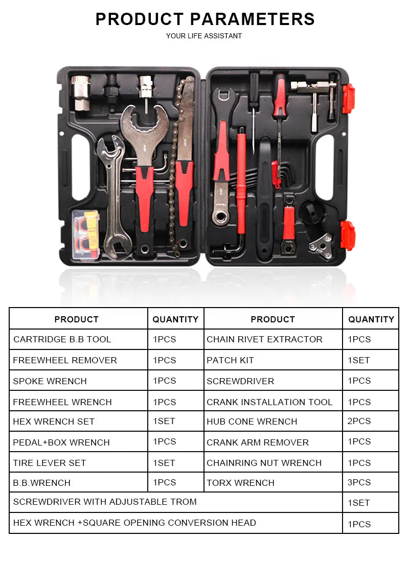 Mountain Bike Tool Box Bicycle 18 In 1 Kit Repair Spoke Wrench Tool Kit Road Bicycle Multi-Function Repair Kit Bike Repair Tool