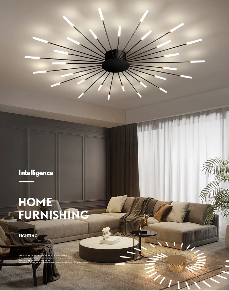 Modern Nordic LED Ceiling Chandelier for Living room Novelty fireworks modeling lighting Home Decoration Lamps Bedroom fixtures