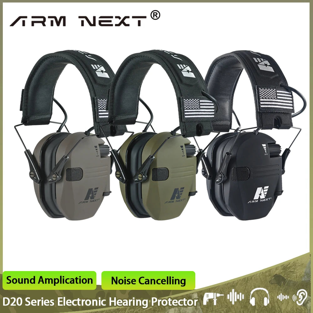 D20 Electronic Shooting Earmuffs Tactical Sound Amplification Headset Ear Protection Anti-noise Ear Muff Outdoor Sports