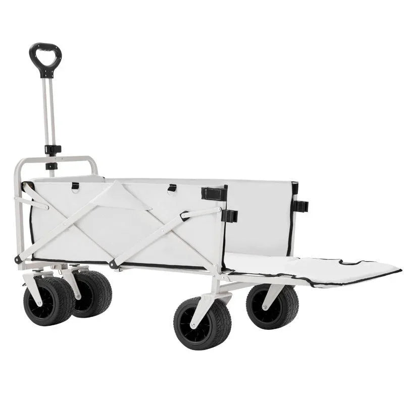 Tank wheeled cart with foldable hand push 180 degree outdoor camping trailer pull rod rear small cart camping garden cart