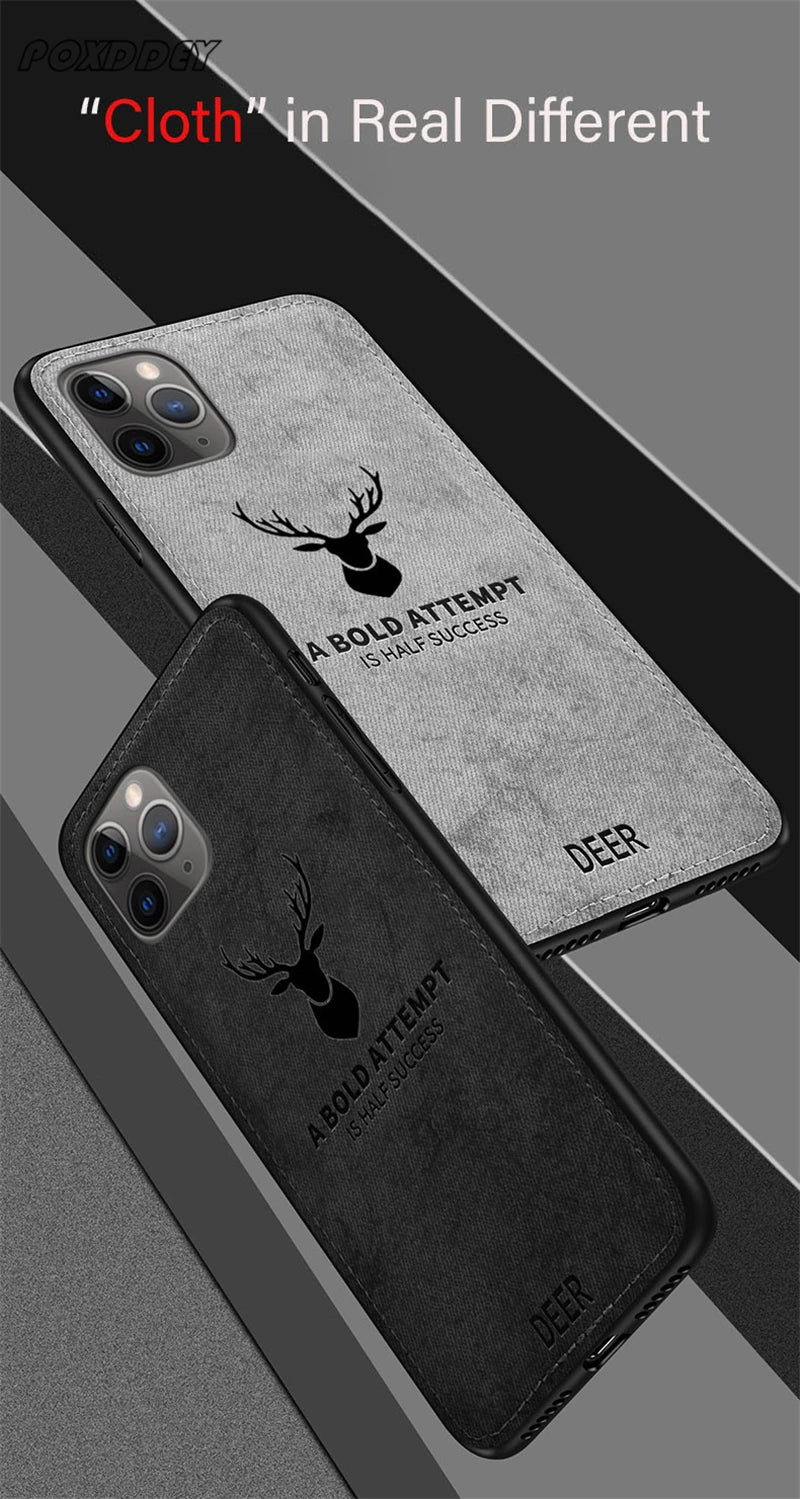 Lanyard Vintage Deer Logo Phone Case For Xiaomi Mi 14 13 12 11 10 13T 12T 11T 10T Lite Poco X3 F3 F4 F5 X6 Pro Cloth Back Cover