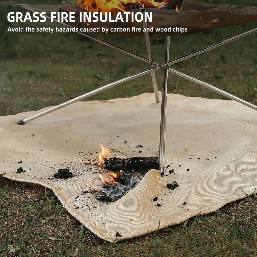 Outdoor Camping Fireproof Cloth Picnic Barbecue Insulation Mat Flame Retardant High Temperature Fire Blanket Fiberglass Mat