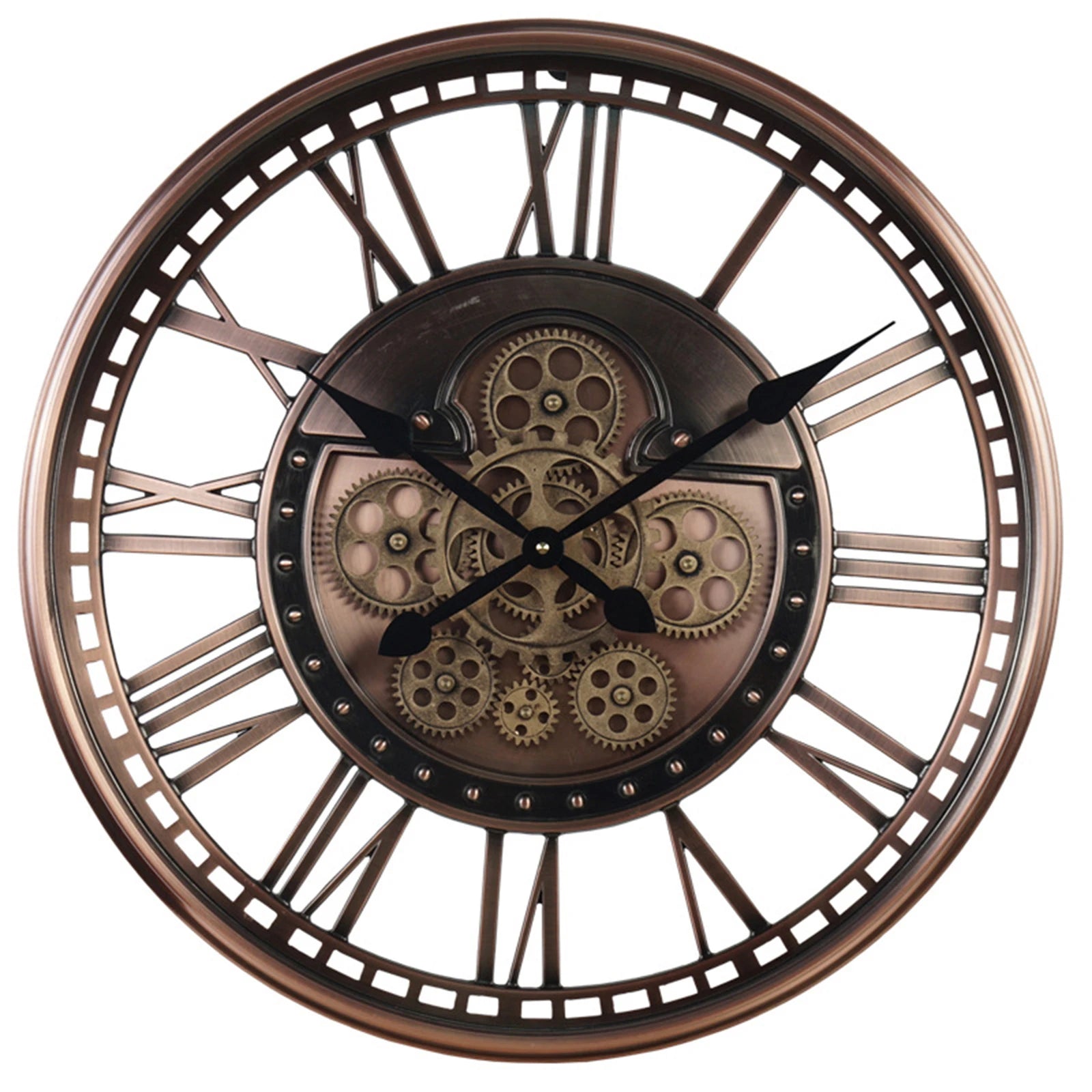 Moving Gear Wall Clock – Retro Industrial Steampunk Design