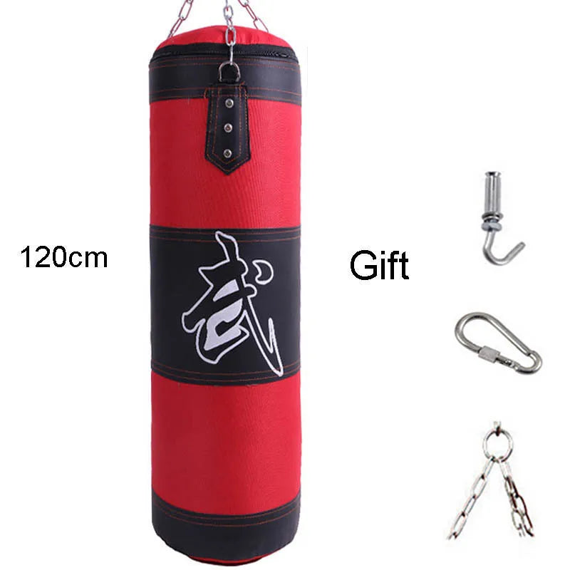 Punch Sandbag Heavy Boxing Punching Bag with Ceiling Hook Steel Chain Fitness Training MMA Kickboxing Muay Thai Karate Taekwondo