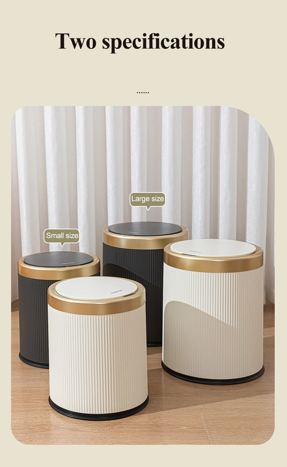 10L Light Luxury Smart Sensor Trash Can For Bathroom Kitchen Automatic Sensor Trash Bin With inner barrel Electric Wastebasket