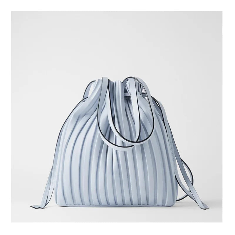 Women Pleated Bucket Crossbody Bags