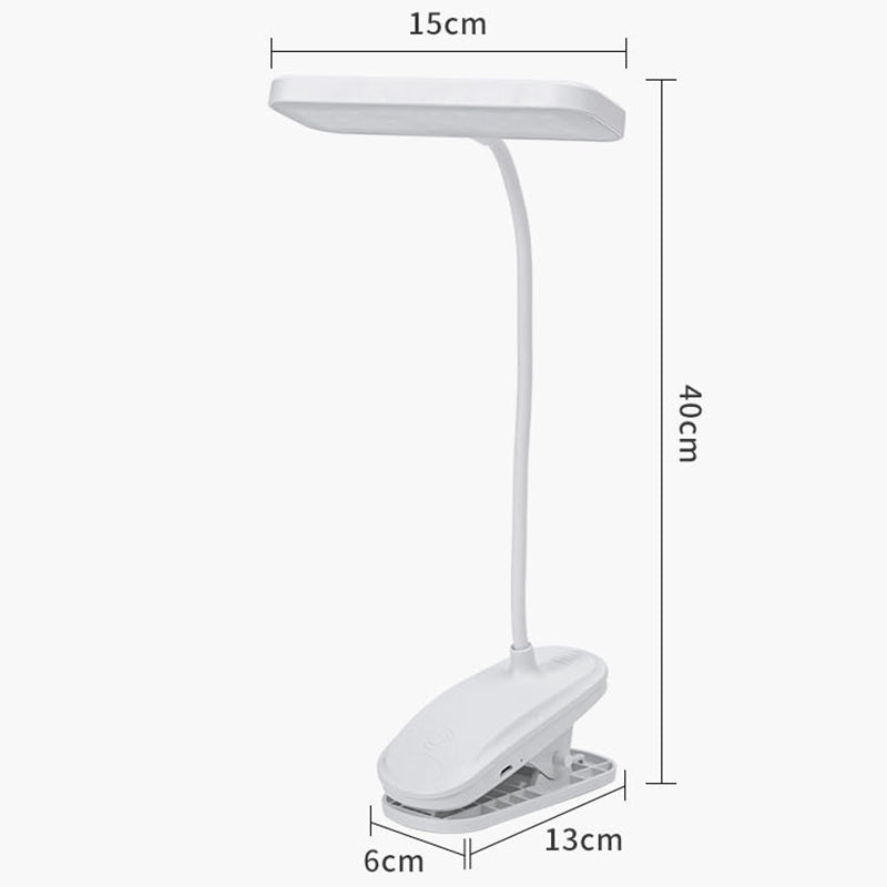 Battery Clip Lamp Double Head Desk Lamp LED Rechargeable Bedside Night Ligh 360° Flexible Clip Lamp Adjustable Table Lamp