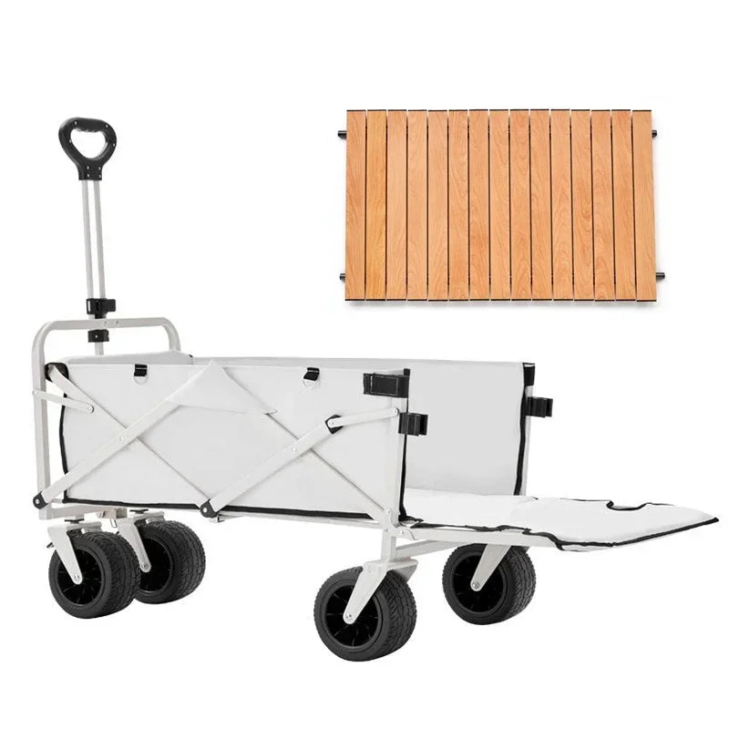 Tank wheeled cart with foldable hand push 180 degree outdoor camping trailer pull rod rear small cart camping garden cart