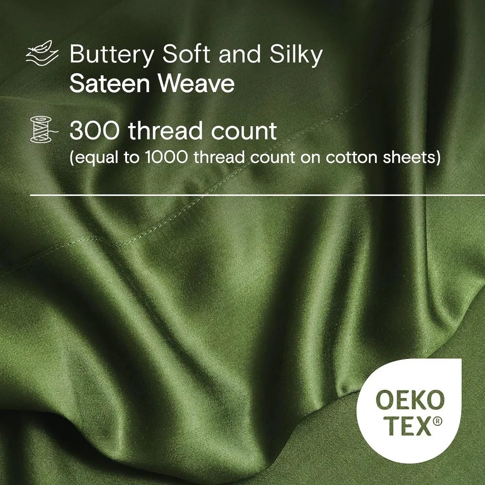 Buttery Soft Bed Linen Silky Breathable Comforter Sets 100% Organic Bamboo Sheet Set High GSM Cooling freight free