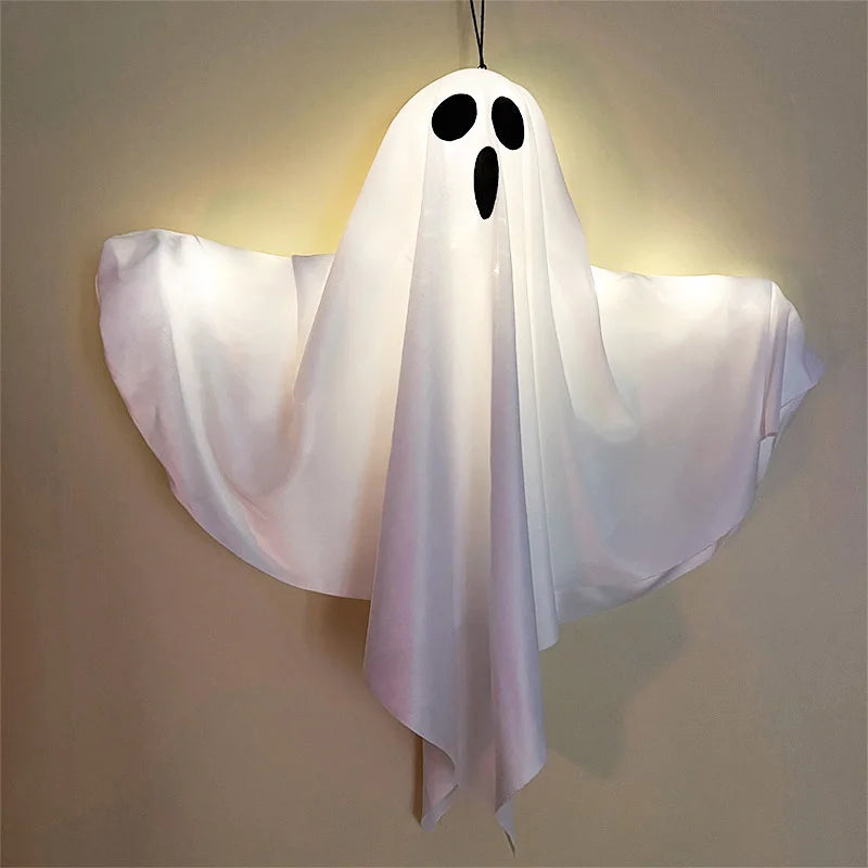 Halloween Party LED Glow Ghost Home Indoor Outdoor Decoration Supplies 2024 Haunted House Bar Hanging Horror Props with Lights