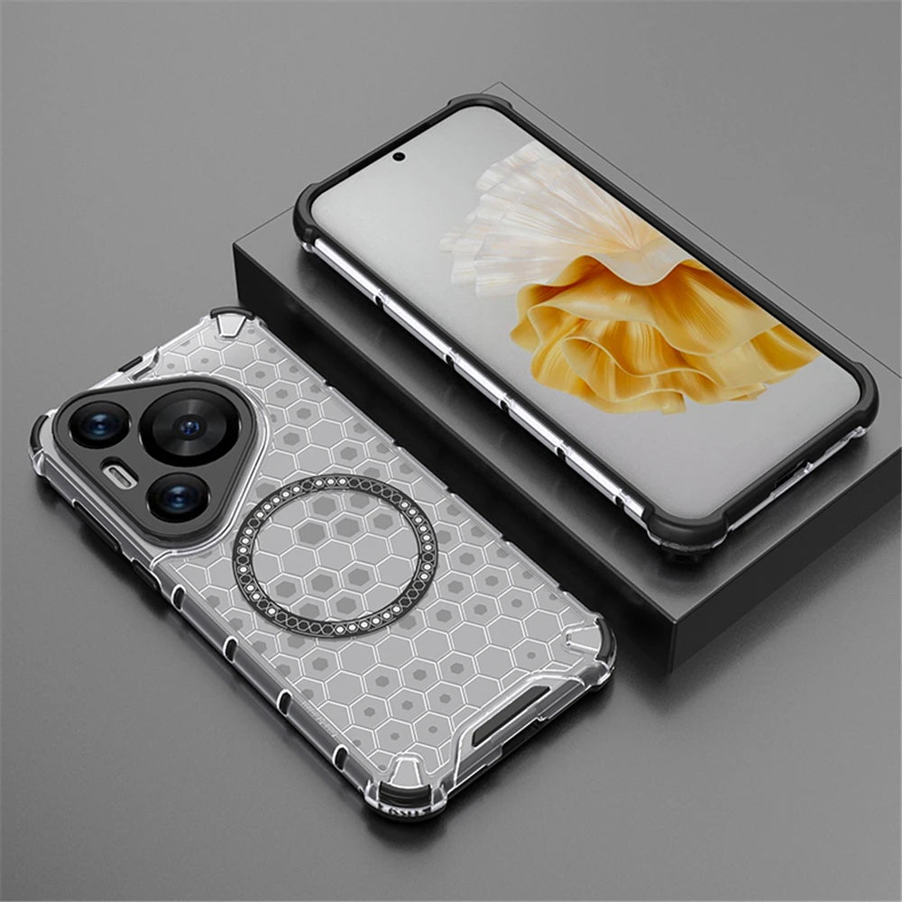 Magnetic Ring Transparent Phone Case For Huawei Puro 70 Pro Plus Puro 70 Ultra Shockproof Clear Full Cover