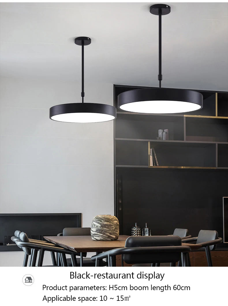 Modern simple led round ceiling lamp restaurant study clothing store shop office lamp creative personality chandelier