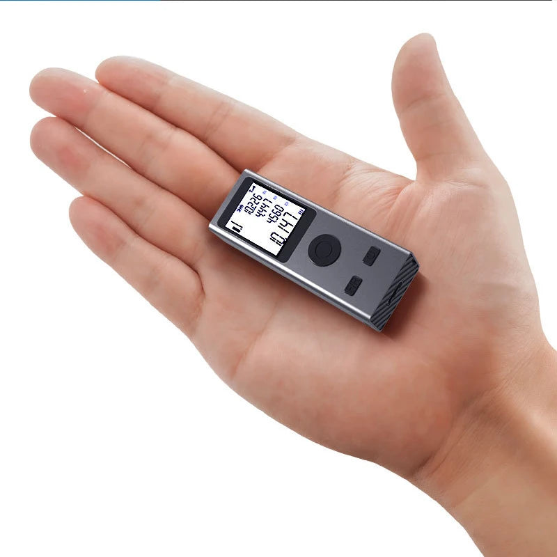 Mini Laser Rangefinder Digital Tape Measure Laser Ruler USB Charge Aluminum Alloy Fuselage Measuring Distance: 30m/50m