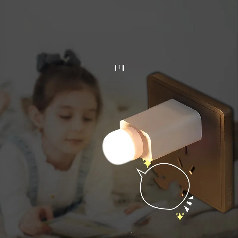 1-10pcs Portable USB Port Small Night Light Bedside Reading Book Lights Mini Bedroom LED Eye Protection Lamp