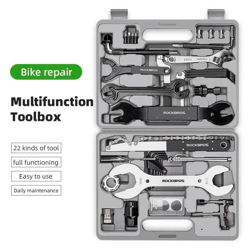 ROCKBROS Bicycle Tool Sets Box Cycling Tools Professional Bike Multifunction Bicycle Repair Tool Key Set Cycling Tools