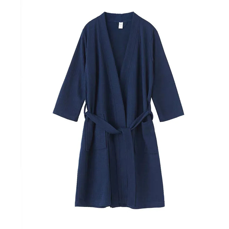 HONGHANYUAN Men's Homewear Couple Nightgown Pajamas Bathrobe Cotton Women's Casual House Robe Kimono Designer Vintage Sleepwear