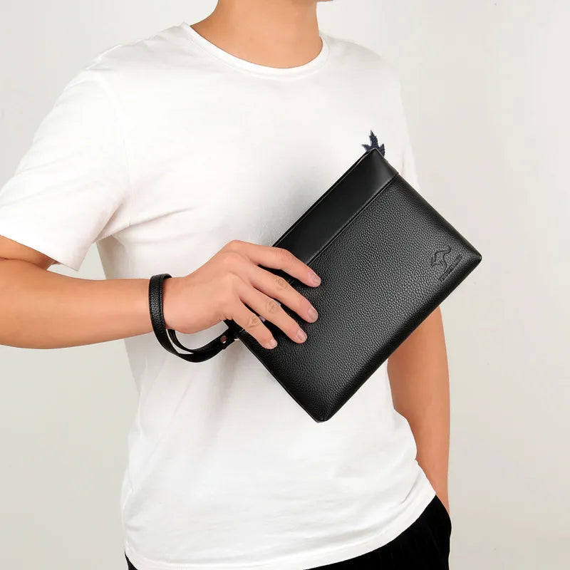 Large Capacity Leather Clutch for Men
