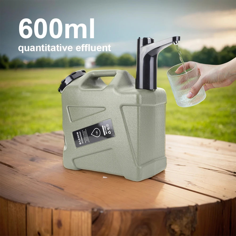 11L/12L Large Water Tank Outdoor Water Bin with Faucet & USB Rechargeable Electric Water Pump Water Tank for Camping Fishing