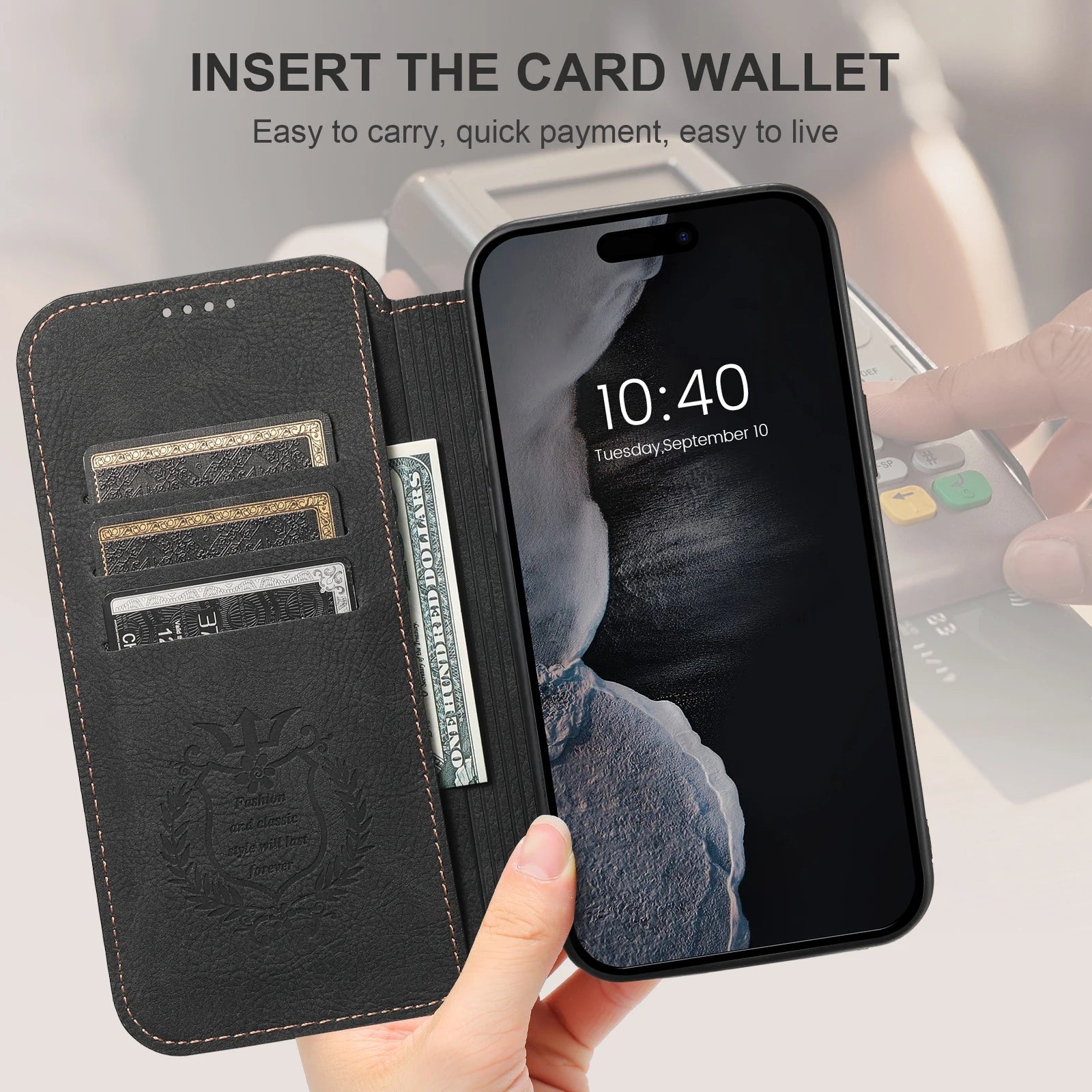 SUTENI Compatible Wireless Charging Leather Phone Case For iPhone 12 13 14 16 Pro Max 15 Plus Flip Cover Wallet Card Holder