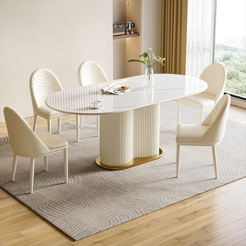 White Slate Dining Table Modern Luxury Nordic Simple Coffee Tables Receptionist Design Tavoli Da Pranzo Kitchen Furniture HD50CZ