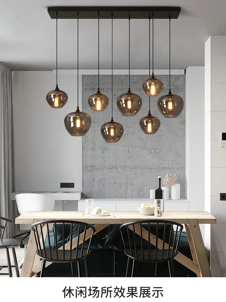 Modern Glass Chandeliers For Dining Tables Living Room Kitchen Office Coffee Hanging Lamp Nordic Home Pendan Light