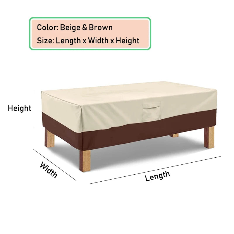 420D HEAVY DUTY Outdoor Garden Furniture Cover for Sofa Table Chair Patio Waterproof Wind-Proof Anti-UV Against Rain Snow