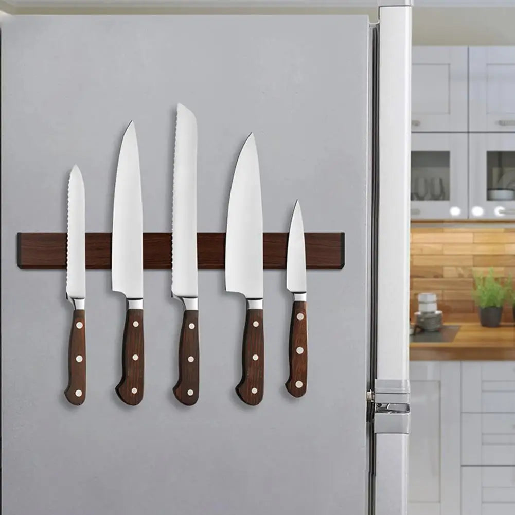 Acacia Wood Magnetic Stand Wooden Magnetic Knife Holder for Wall Mount Sturdy Design with Powerful Magnet Strip Kitchen Utensil