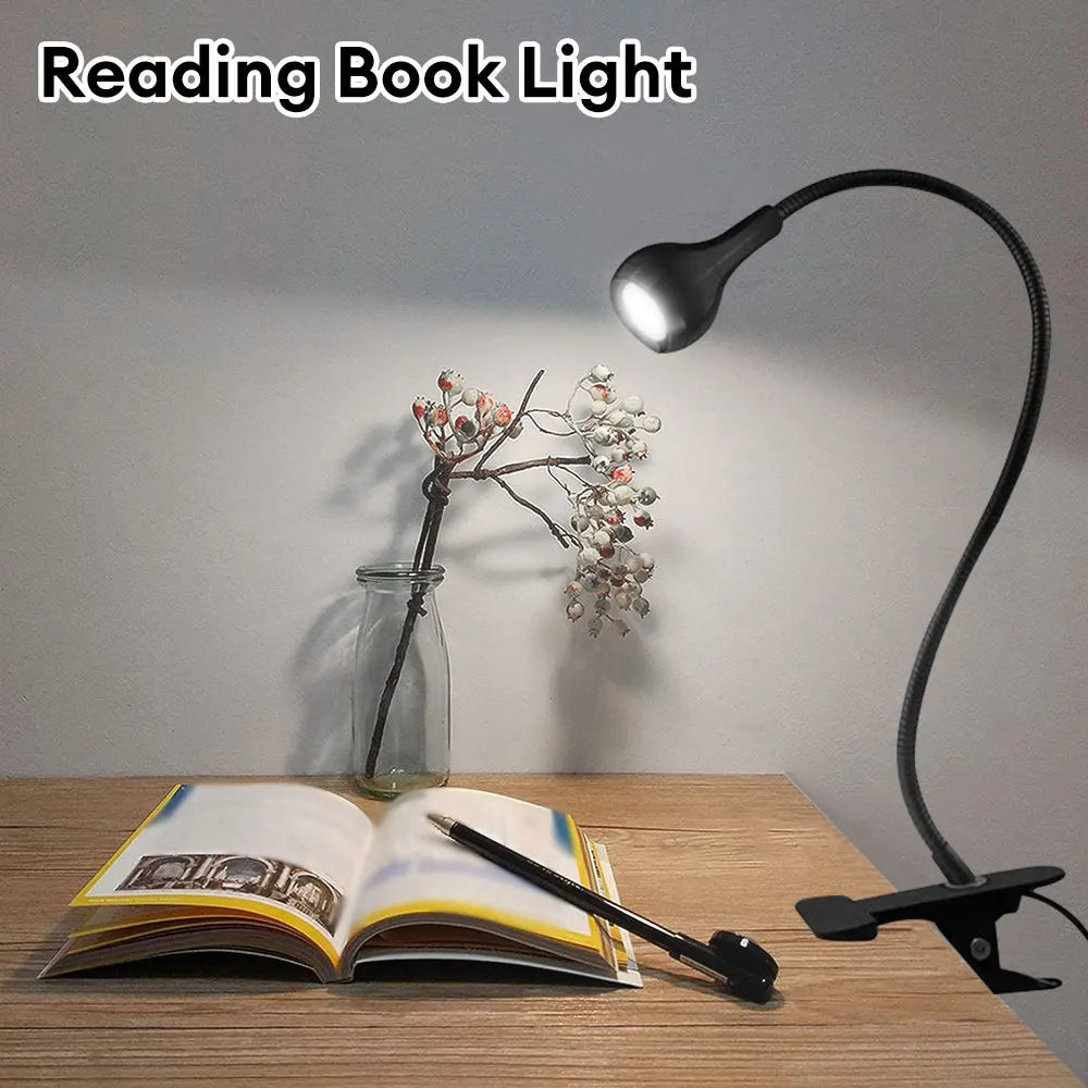 LED Desk Lamp Eye Protection Lamp Flexible Table Lamp USB Reading Light Adjustable Goosenecks Clip On Light Night Light