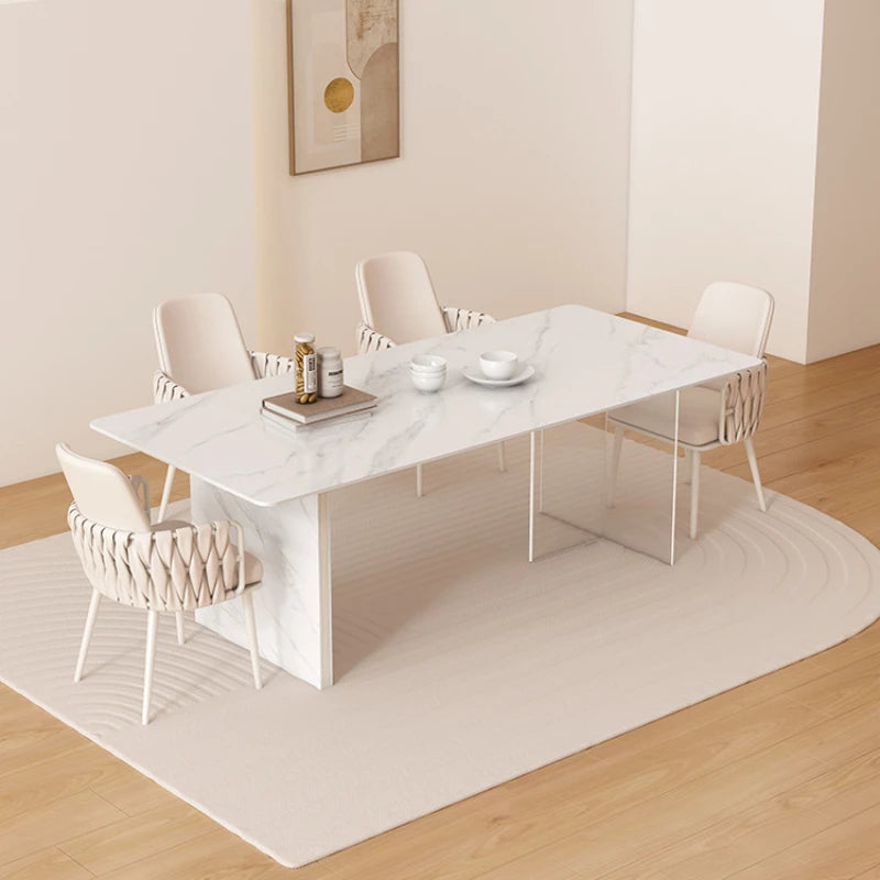 Slate White Dining Table Poker Bistro Design Simple Kitchen Table Modern Nordic Juegos De Comedor Living Room Furniture HD50CZ