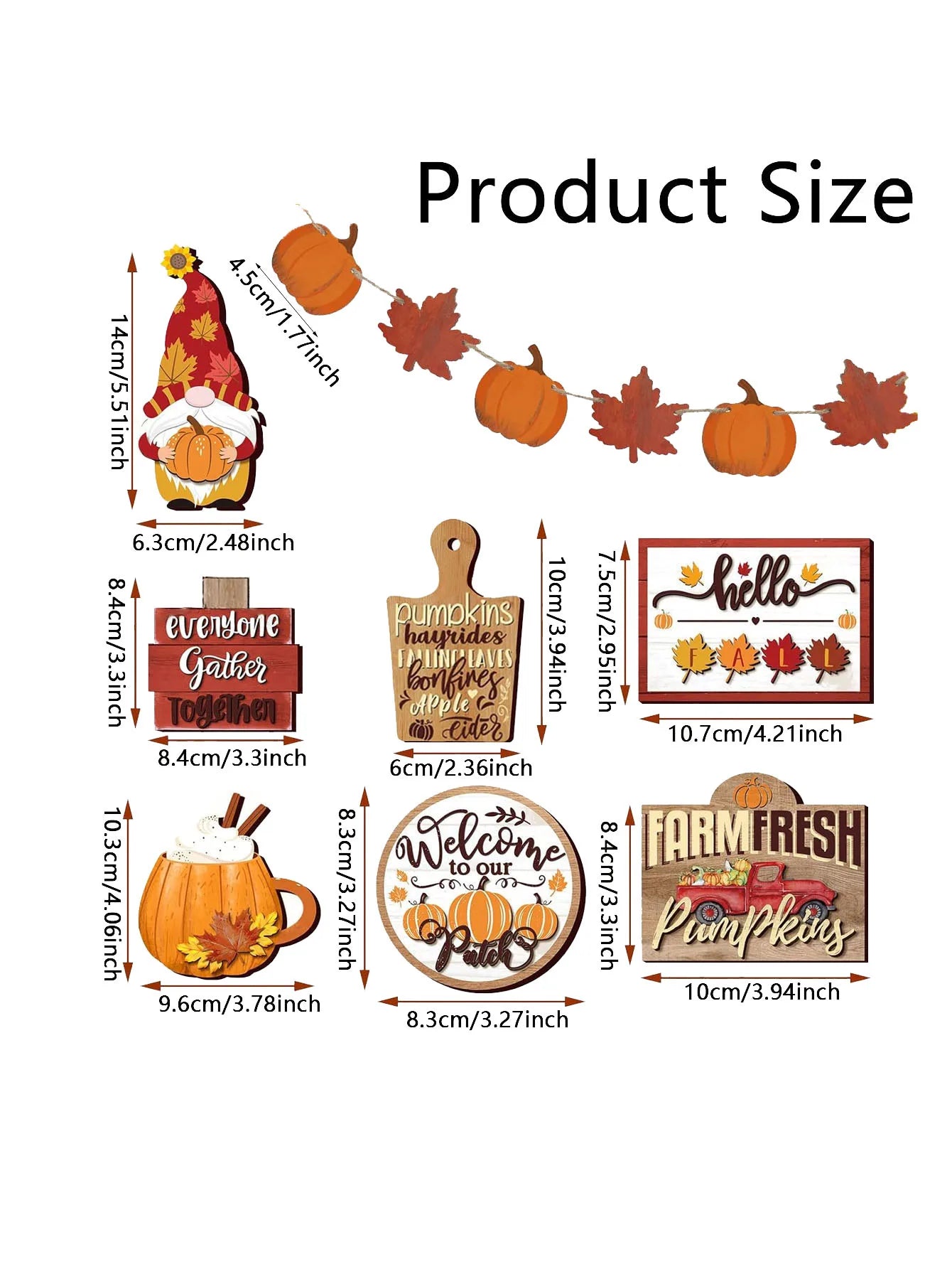 Fall Harvest Wooden Tiered Tray Decor Set -  Farmhouse Autumn Centerpieces with Pumpkin Spice and Maple Leaf Accents