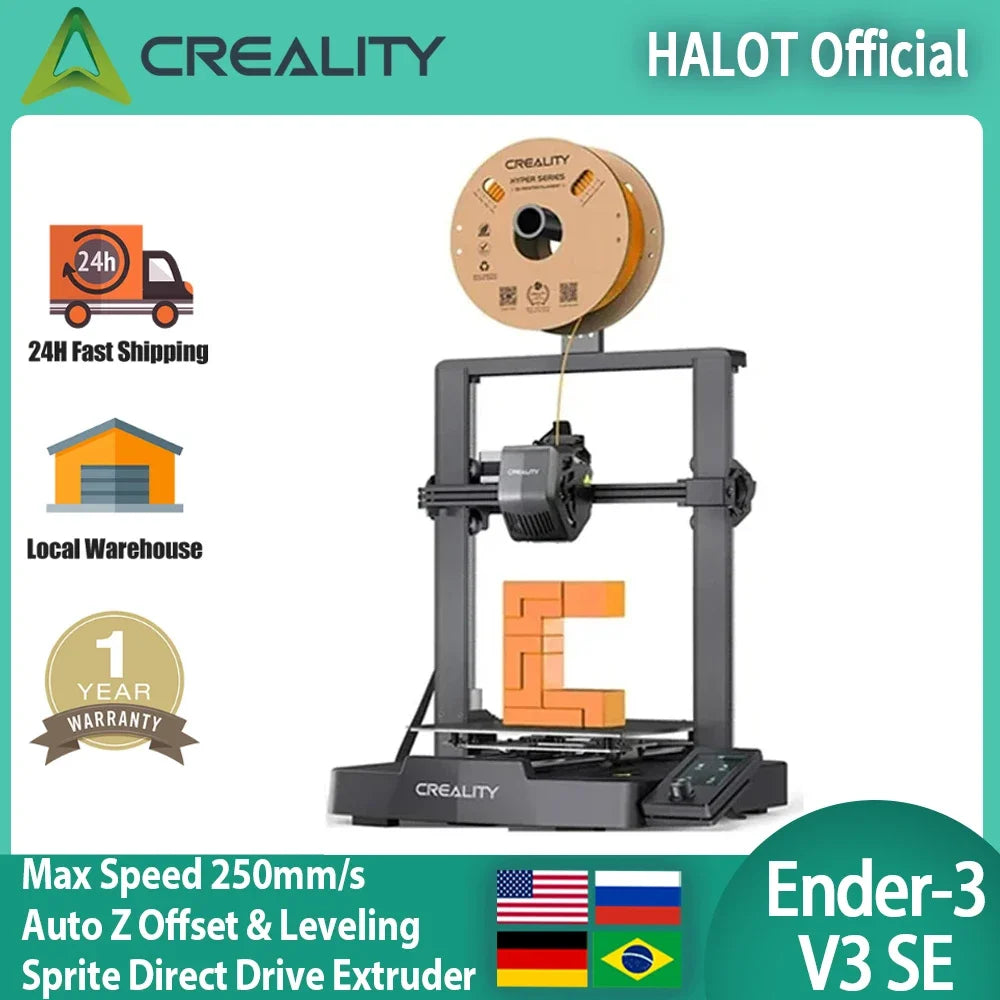 CREALITY Ender-3 V3 SE 3D Printer Sprite Direct Extrusion IU Display Auto Leveling Dual Z-axis 3D Printer Creality Ender-3 V3 SE