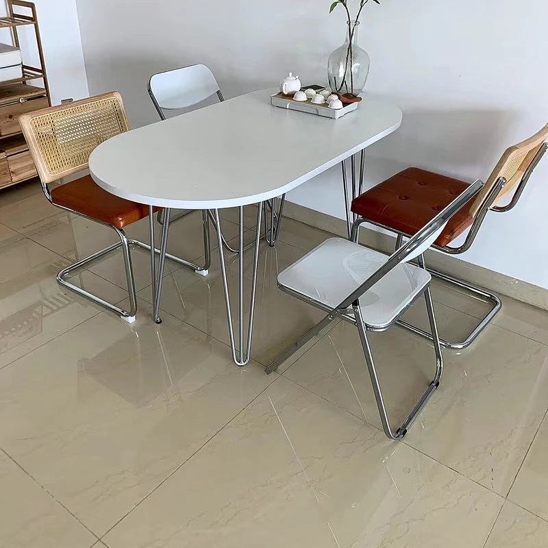 White Modern Kitchen Table Oval Minimalist Study Simple Dining Tables Nordic Design Mesas De Jantar Small Furniture HD50CZ