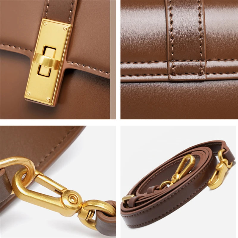 Elegant Genuine Leather Shoulder & Crossbody Bag