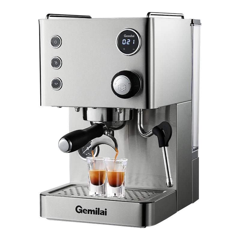 New CRM3007L Luxury 2 In 1 With Milk Frother Small Professional Latte Cappuccino Espresso Coffee Maker Machine