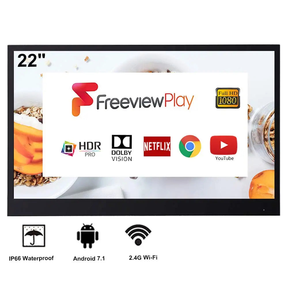 TV 22inch Smart Bathroom LED TV Full HD Screen with IP66 Waterproof Speaker