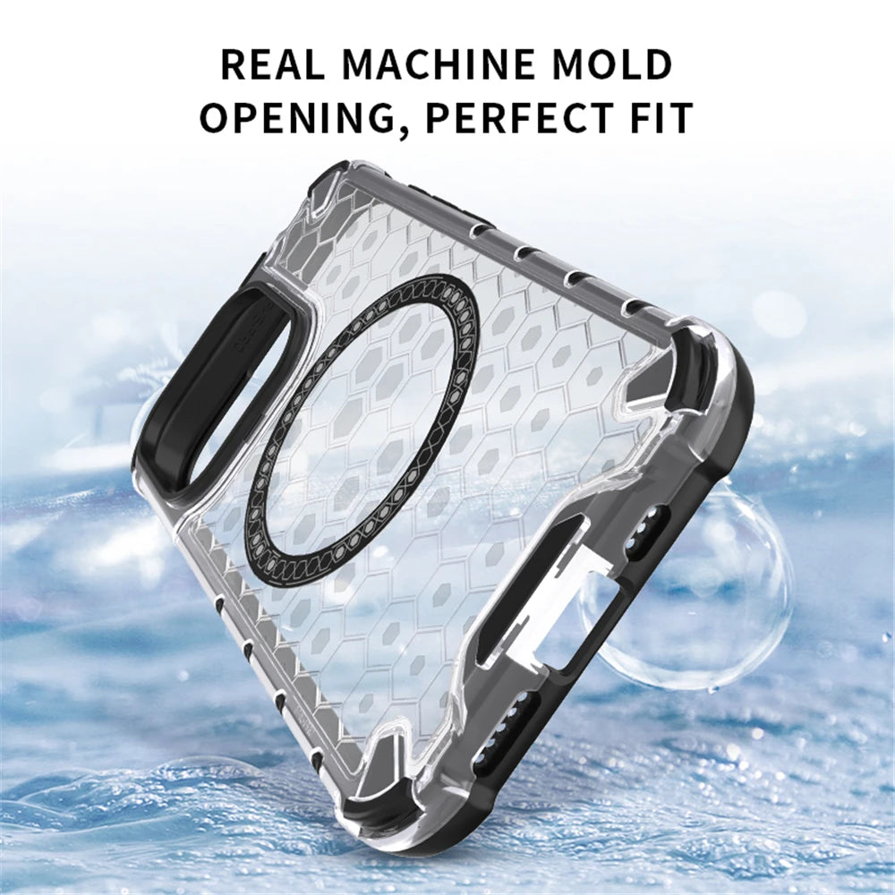 Magnetic Ring Transparent Phone Case For iPhone 15 14 Plus 13 12 11 Pro Max 15ProMax 14Pro Shockproof Clear Full Cover