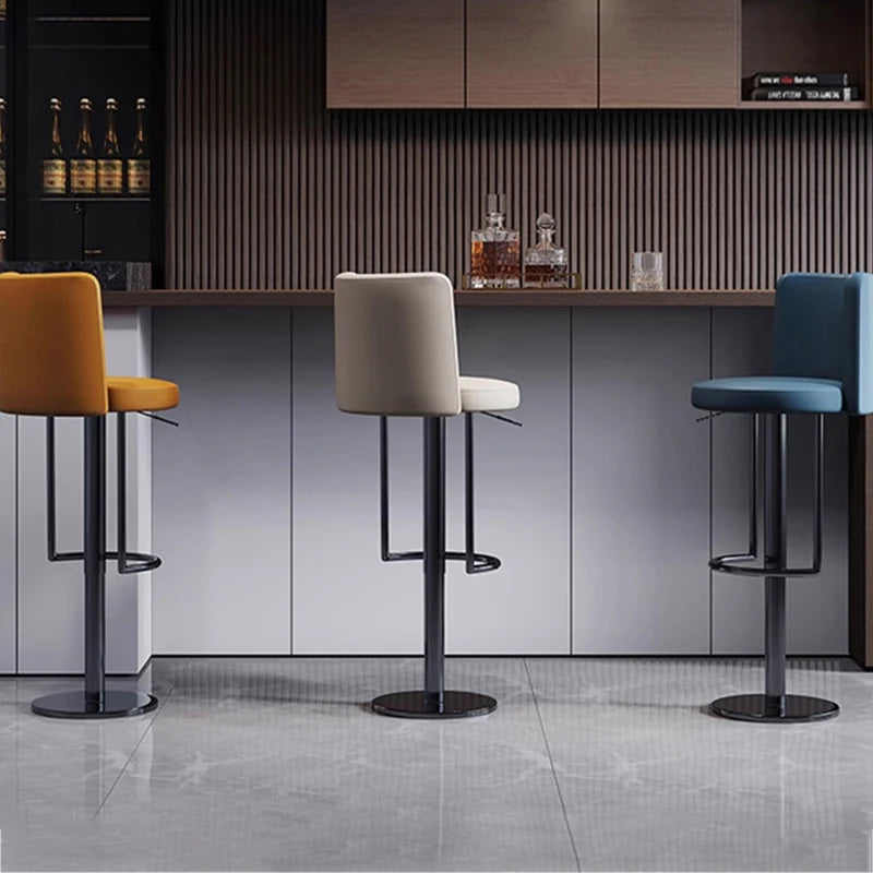 Rotary Office Bar Stools Kitchen Counter Metal Living Room Design Chair Luxury Salon Cafe Banqueta Furniture Bar For Home TD50DC